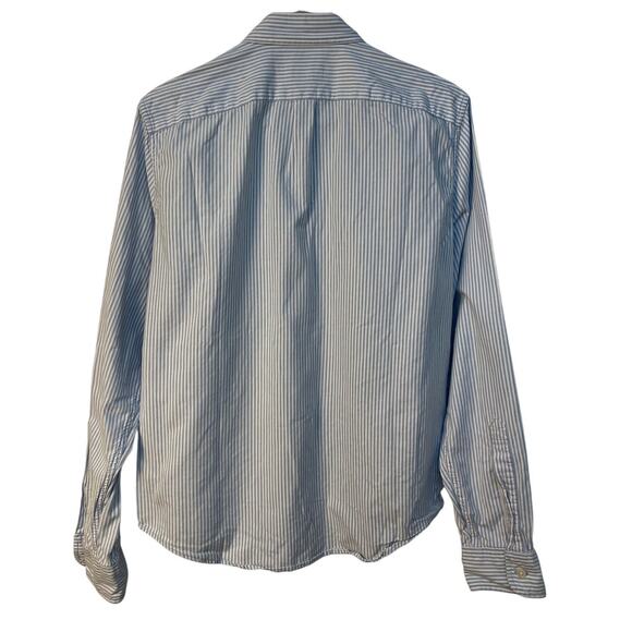 Abercrombie & Fitch Muscle Fit Collared Button Down Striped Shirt Blue/White XL - Picture 2 of 9